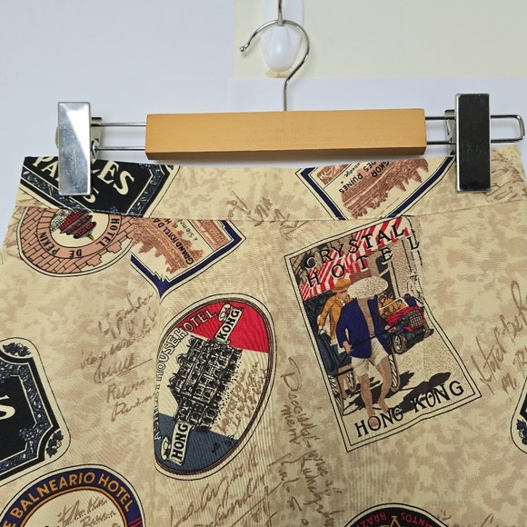 Vintage Diane Von Furstenberg Rare Print Pencil Skirt Beige Designer Size 6 - Picture 4 of 10